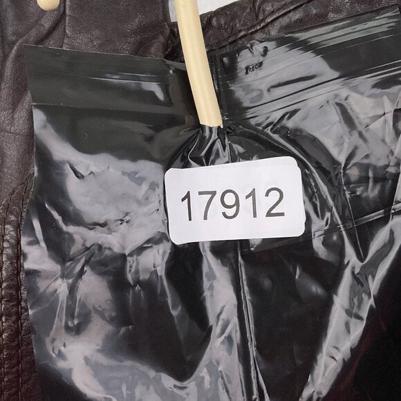 Beged-Or Coat Mens 40 Dark Brown Leather Patent 70s Coat Israel Vintage Jacket - Picture 11 of 11